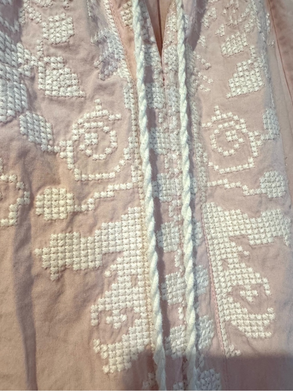 Julia Amory Embroidered Cotton Coatue Resort Maxi Dress Ballet Pink Size Small - Picture 7 of 16